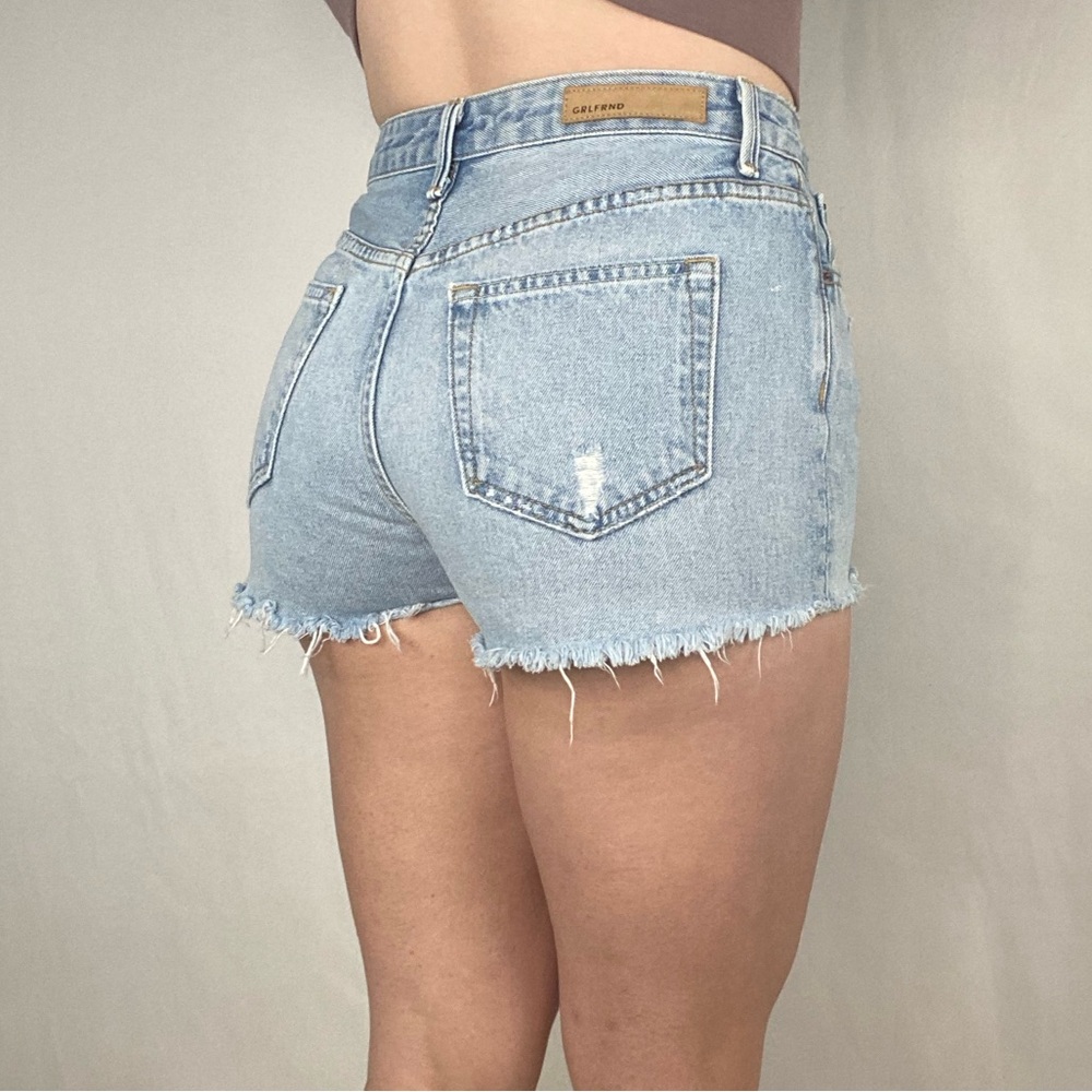 GRLFRND Cindy High Rise Distressed Jean Denim Short in Color You Needed Me Boho - Picture 2 of 8
